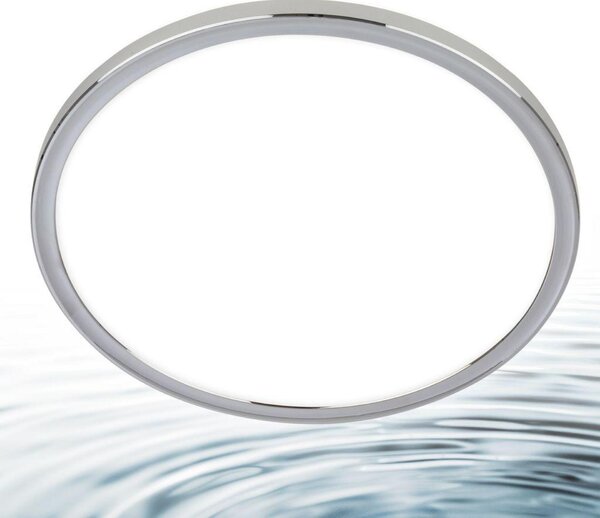 BRILONER Pulap stropní svítidlo pr.29,3 cm - 18W, 2400lm, LED, přímé a nepřímé osvětlení, IP54, neutrální bílá, chrom 3872018