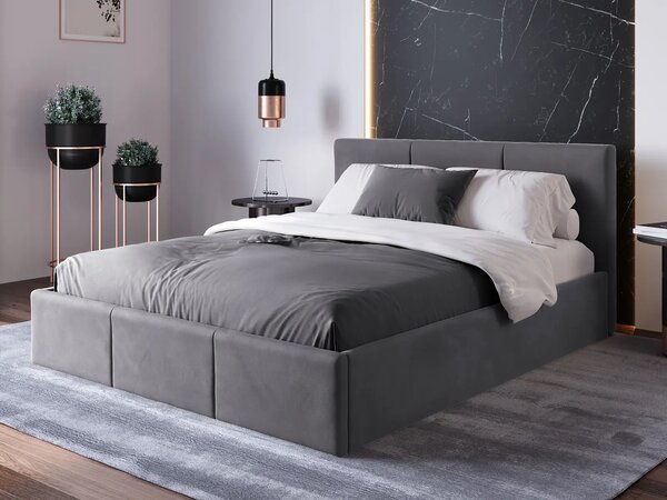 Čalouněná postel s úložným prostorem 140x200 TOP line 7 Grafitový Velvet