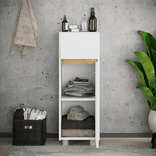 MIDI SKŘÍŇKA, bílá, medový dub, 30/85/33 cm MID.YOU - Koupelnové série, Online Only