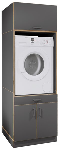 SKŘÍŇKA NAD PRAČKU, antracitová, medový dub MID.YOU - Koupelnové regály, Online Only