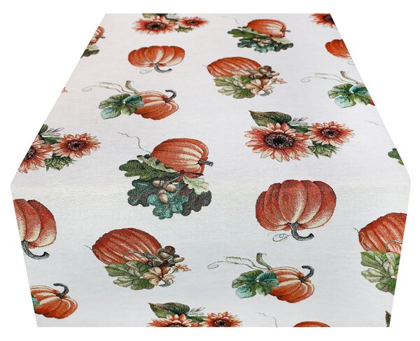 Gobelínový běhoun na stůl se vzorem dýní a slunečnic Eden 1220 A Barva Vícebarevná Rozměry 40x100 cm