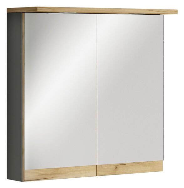 ZRCADLOVÁ SKŘÍŇKA, antracitová, medový dub, antracitová, medový dub, 60/59/23 cm MID.YOU - Koupelnové série, Online Only