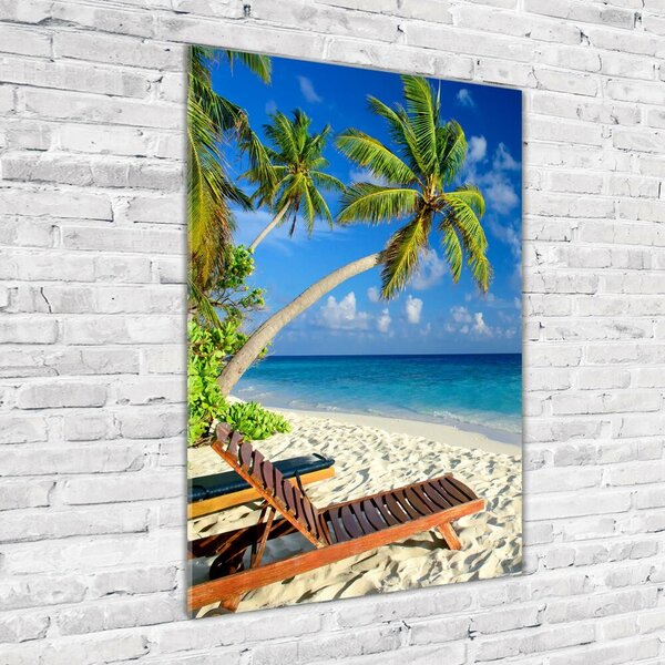 Vertikální Foto obraz skleněný svislý Tropická pláž osv-83358985