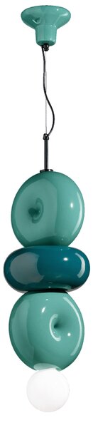 Ferroluce Závěsné svítidlo BUMBUM, v. 60 cm, 1xE27 Barva: Zeleno-tyrkysová