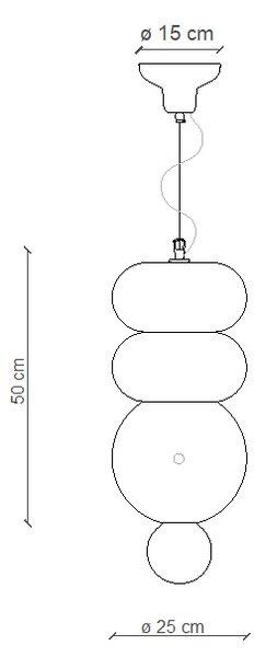 Ferroluce Závěsné svítidlo BUMBUM, v. 50 cm, 1xE27 Barva: Zeleno-tyrkysová