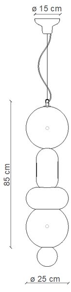 Ferroluce Závěsné svítidlo BUMBUM, v. 85 cm, 1xE27 Barva: Zeleno-tyrkysová
