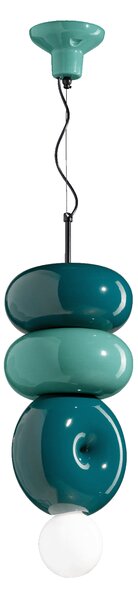 Ferroluce Závěsné svítidlo BUMBUM, v. 50 cm, 1xE27 Barva: Zeleno-tyrkysová