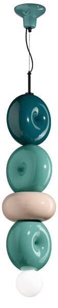 Ferroluce Závěsné svítidlo BUMBUM, v. 85 cm, 1xE27 Barva: Zeleno-tyrkysová