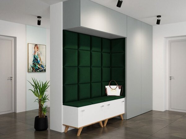 Čalouněný nástěnný panel 30x30 PAG - zelená