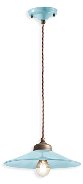 Ferroluce Závěsné retro svítidlo COLORS, Ø 30 cm, 1xE27 Barva: Světle modrá
