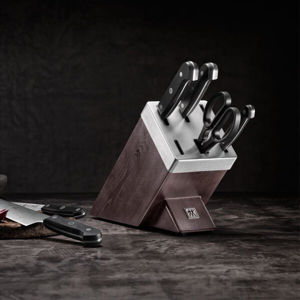 Samoostřící blok s noži a nůžkami Gourmet, 7 ks Zwilling (tmavé bukové dřeva)
