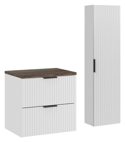 Comad Koupelnová sestava Casad s deskou a skříňkami 60 cm bílá/dub santa fe vintage