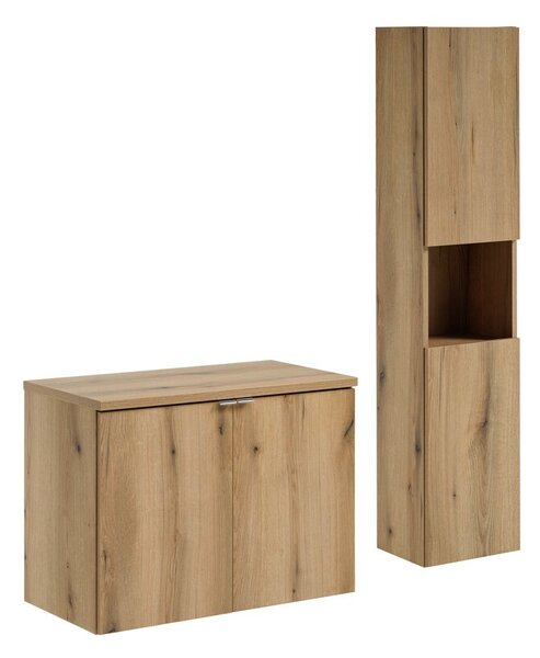 Comad Koupelnová sestava Nova Oak II s deskou a skříňkami 80 cm dub evoke