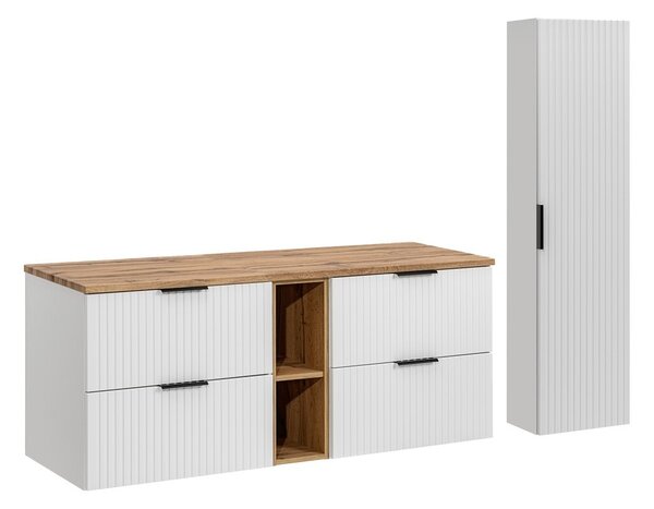 Comad Koupelnová sestava Casad s deskou a skříňkami 140 cm bílá/dub wotan