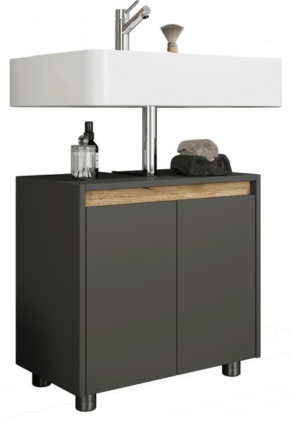 SKŘÍŇKA POD UMYVADLO, antracitová, medový dub, antracitová, 57/55/33 cm MID.YOU - Koupelnové série, Online Only