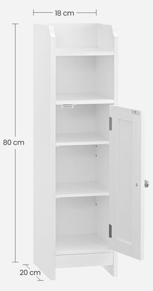 Koupelnová skříňka bílá 80 cm, nastavitelná police