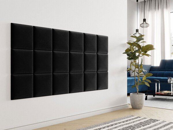 Čalouněný nástěnný panel 30x30 PAG - černý