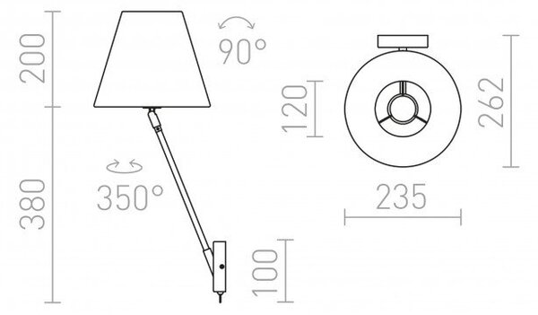 SILENCE nástěnná bílá chrom 230V E27 42W - RED - DESIGN RENDL