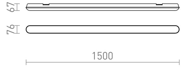 RED G13671 TRIDENT PRO 150 těleso šedá matný akryl 230V LED 60W IP65 4000K - DESIGN RENDL