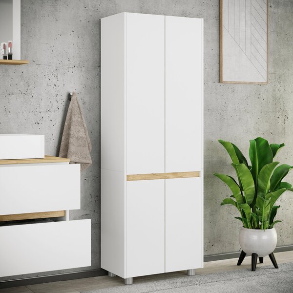 VYSOKÁ SKŘÍŇ, bílá, 57/165/33 cm MID.YOU - Koupelnové skříňky vysoké, Online Only