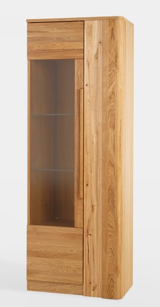 Szynaka Vitrína London 10 72 cm z masivu s LED osvětlením dub přírodní
