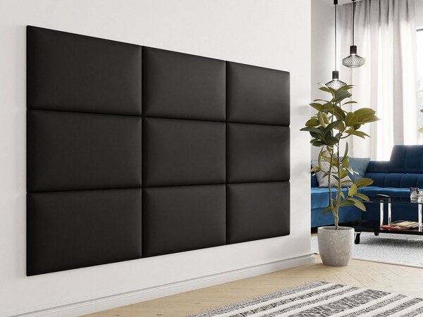 Čalouněný panel na zeď 70x40 PAG - černá ekokůže