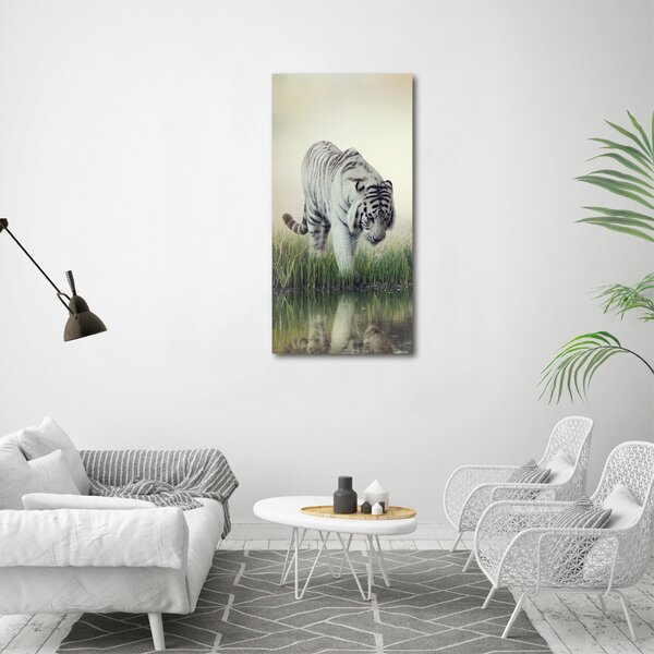 Vertikální Foto obraz canvas Bílý tygr ocv-84071201