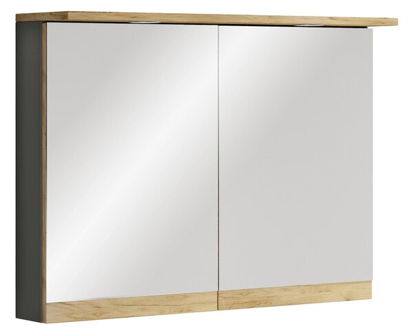 ZRCADLOVÁ SKŘÍŇKA, antracitová, medový dub, antracitová, medový dub, 80/59/23 cm MID.YOU - Koupelnové série, Online Only