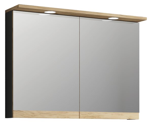 ZRCADLOVÁ SKŘÍŇKA, antracitová, medový dub, antracitová, medový dub, 80/59/23 cm MID.YOU - Koupelnové série, Online Only
