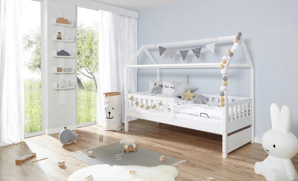 DĚTSKÁ POSTEL SE STŘÍŠKOU, 90/200 cm bílá MID.YOU - Dětské postele, Online Only