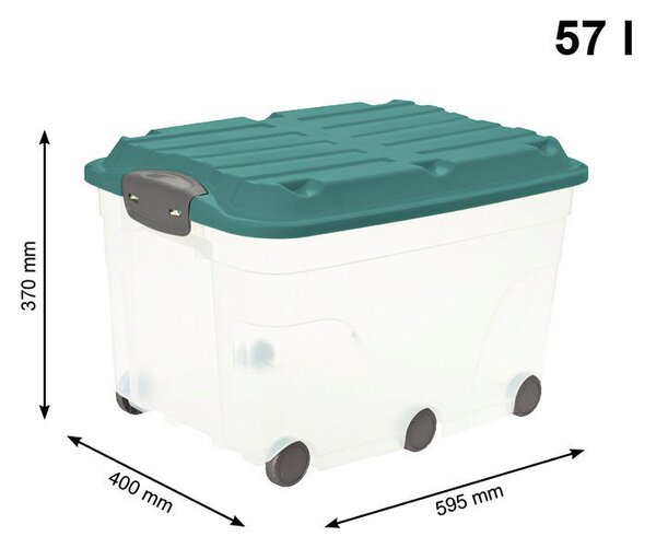 BOX S VÍKEM 57 l l Rotho - Stohovatelné boxy