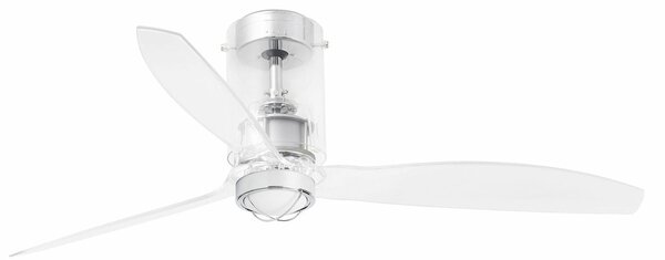 FARO 33393WW-9X VÝPRODEJ VZORKU - Stropní ventilátor MINI TUBE FAN Ø128cm sklo / plast 16W 3000K WIZ - FARO