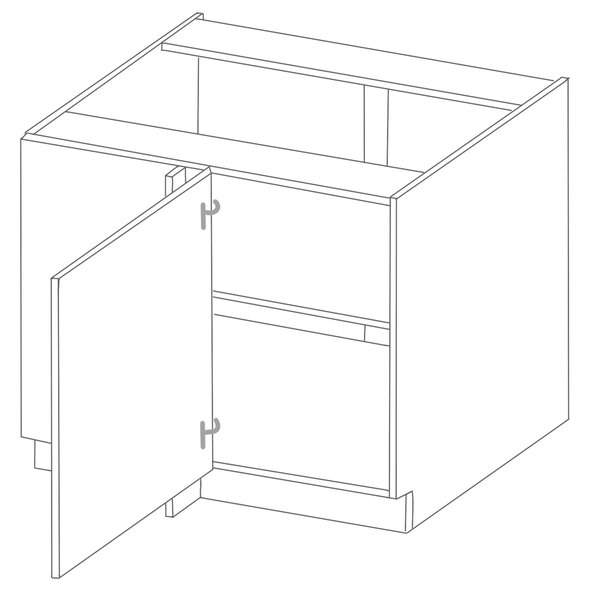 Prodloužená rohová skříňka SOPHIA - šířka 105 cm, bílá / dub artisan
