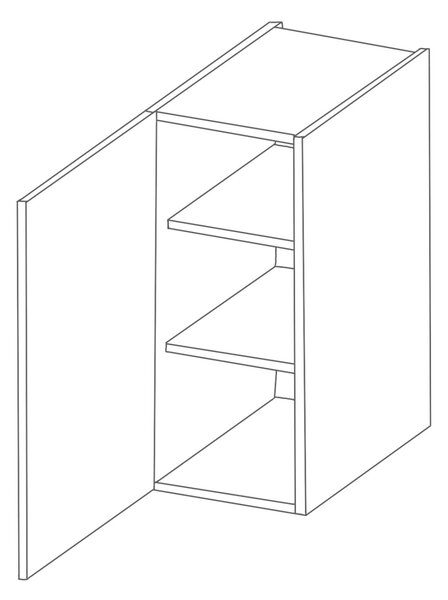 Horní kuchyňská skříňka SOPHIA - šířka 40 cm, bílá / dub artisan