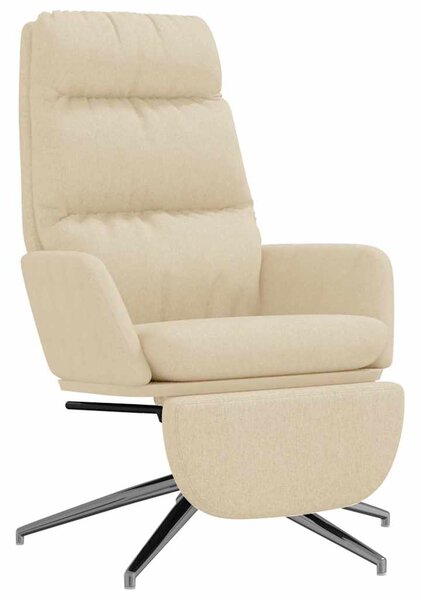 Relaxační křeslo s podnožkou krémové textil 3097526