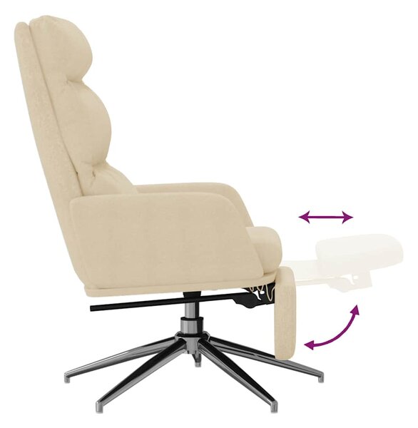 Relaxační křeslo s podnožkou krémové textil 3097526