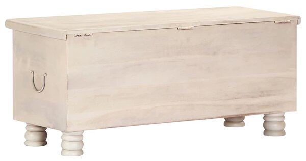 Úložný box bílý 110 x 40 x 45 cm masivní akáciové dřevo 247670