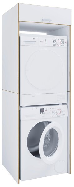 SKŘÍŇKA NAD PRAČKU, bílá, medový dub, 67/200/68 cm MID.YOU - Víceúčelové skříně, Online Only