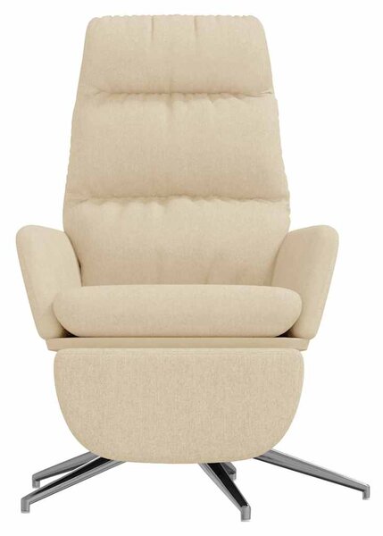 Relaxační křeslo s podnožkou krémové textil 3097526