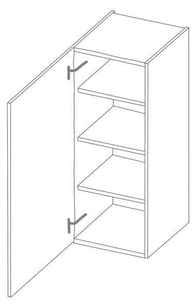 Vysoká horní skříňka LAILI - šířka 30 cm, bílá