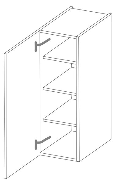 Vysoká horní skříňka SOPHIA - šířka 40 cm, bílá
