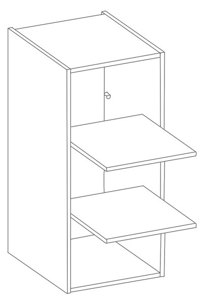 Vysoká horní prosklená skříňka SOPHIA - šířka 40 cm, bílá / dub artisan