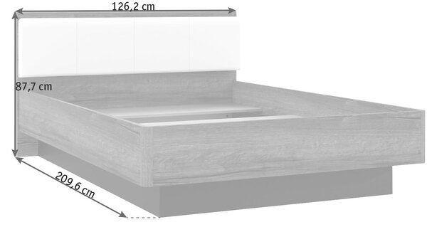 POSTEL, 120/200 cm černá, bílá, barvy dubu Carryhome - Jednolůžkové postele