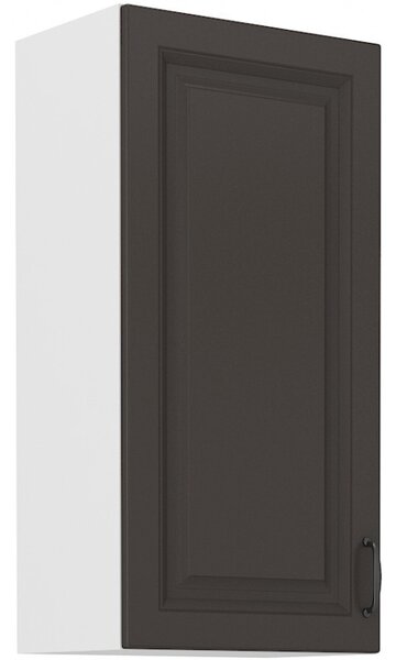 Vysoká horní skříňka SOPHIA - šířka 45 cm, tmavě šedá / bílá