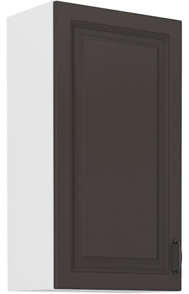 Vysoká horní skříňka SOPHIA - šířka 50 cm, tmavě šedá / bílá