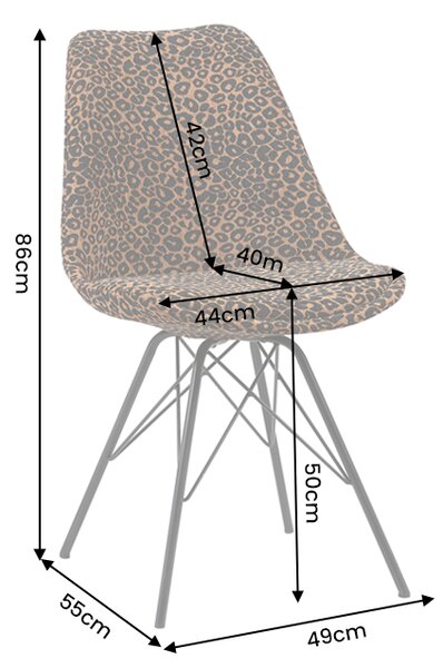 2SET jídelní židle SCANDINAVIA LEOPARD žinylková tkanina Nábytek | Jídelní prostory | Jídelní židle | Klasické