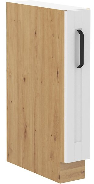 Výsuvná skříňka LAILI - šířka 15 cm, bílá / dub artisan