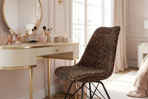 2SET jídelní židle SCANDINAVIA LEOPARD žinylková tkanina Nábytek | Jídelní prostory | Jídelní židle | Klasické
