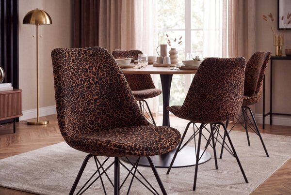 2SET jídelní židle SCANDINAVIA LEOPARD žinylková tkanina Nábytek | Jídelní prostory | Jídelní židle | Klasické