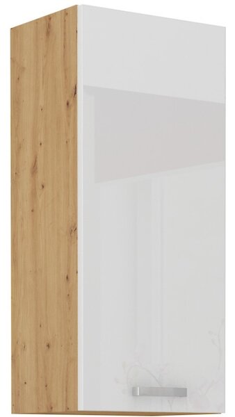 Vysoká horní skříňka ADARA - šířka 40 cm, bílá / dub artisan
